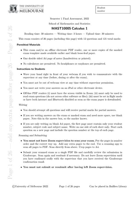 unimelb past exam|MAST10005 .